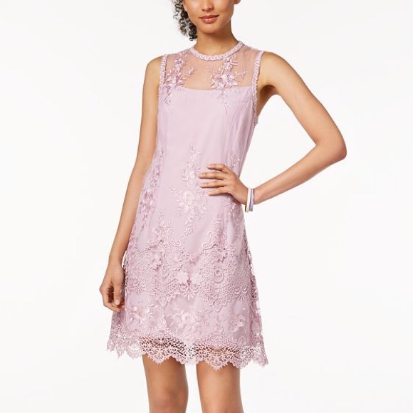 Nanette Lepore Spring Bloom Lace Dress Embroidered Sugar Plum Size 10 NWT $169 - Picture 2 of 10